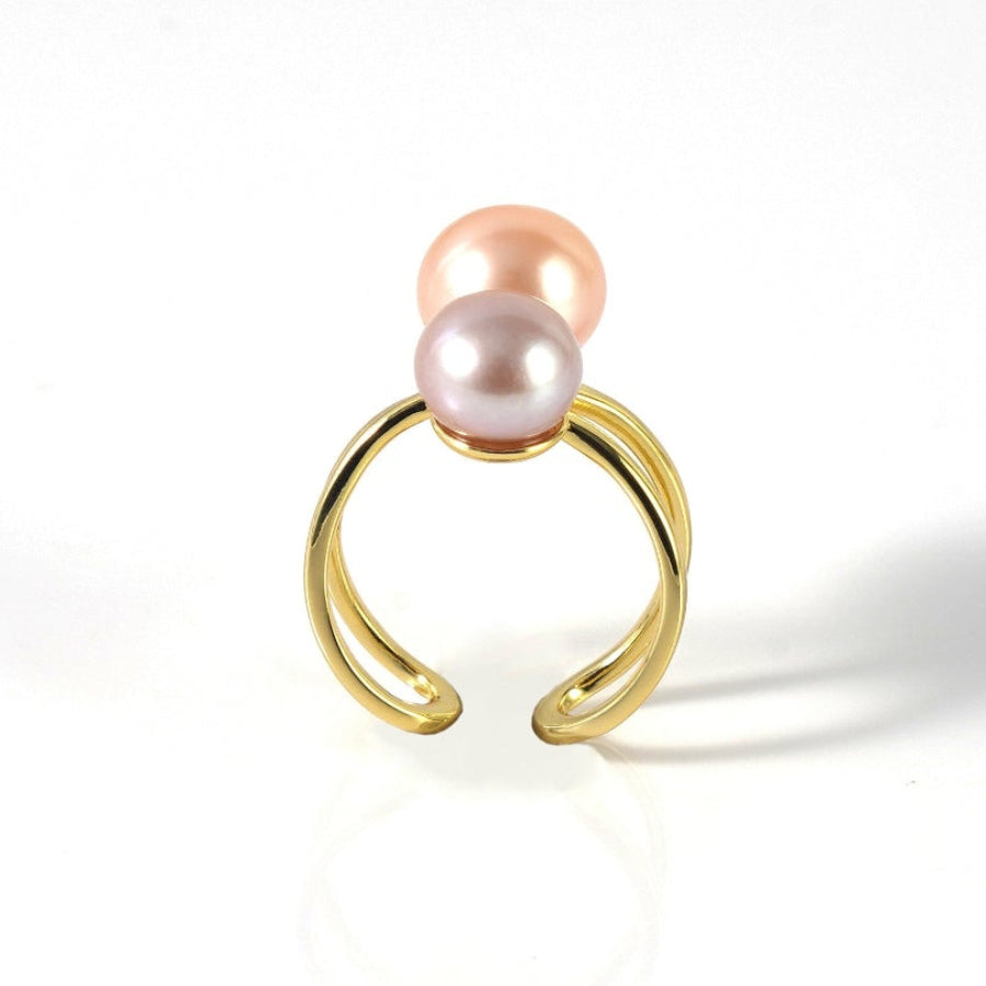 9.5-10.5mm Two-Tone Freshwater Pearl Ring