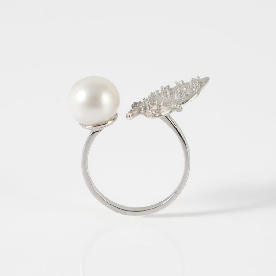 8.5-9.5mm white Freshwater Pearl Ring