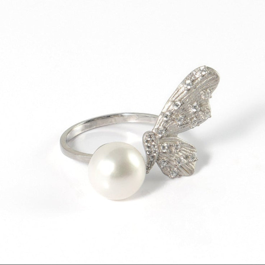 8.5-9.5mm white Freshwater Pearl Ring