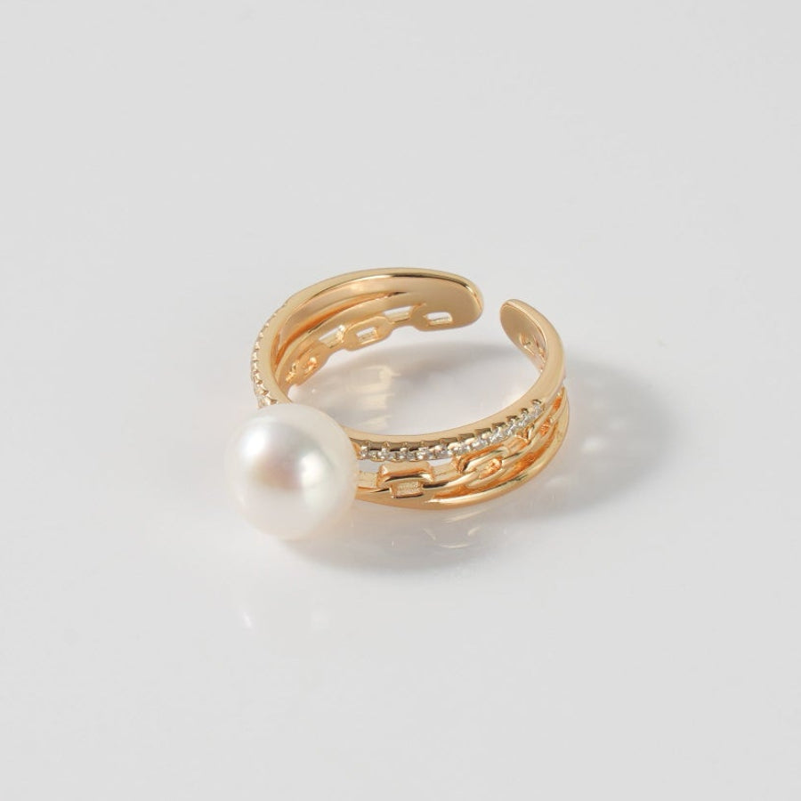 7.5-8.5mm White Freshwater Pearl Ring