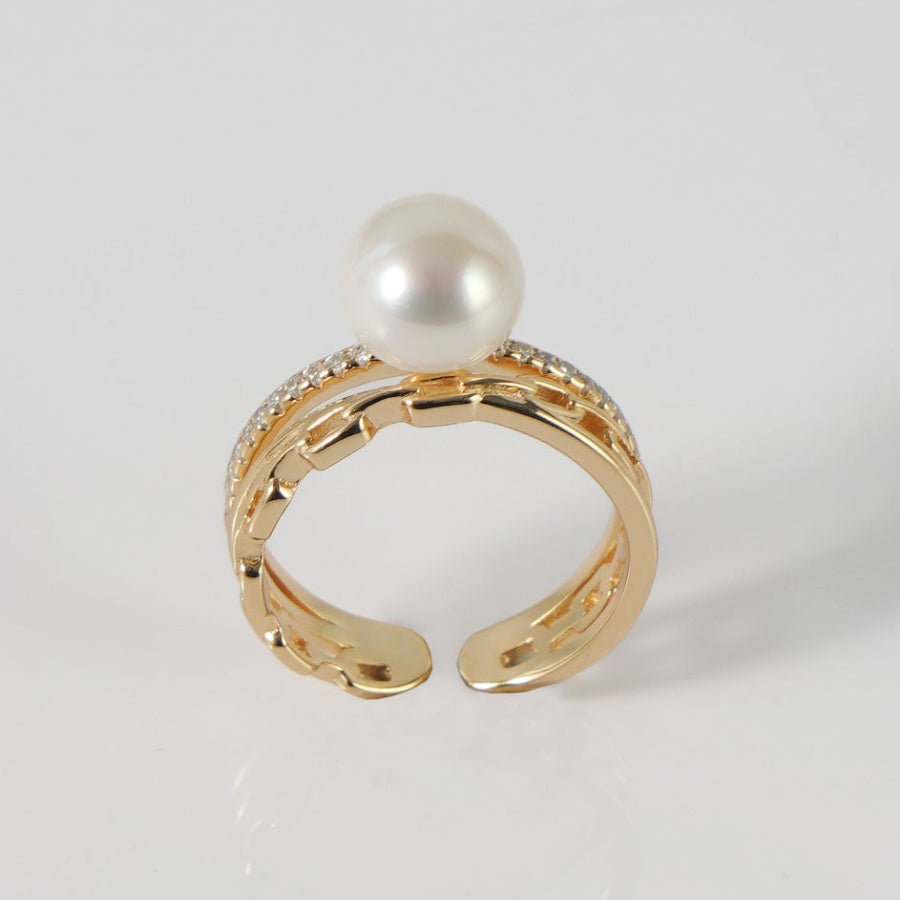 7.5-8.5mm White Freshwater Pearl Ring