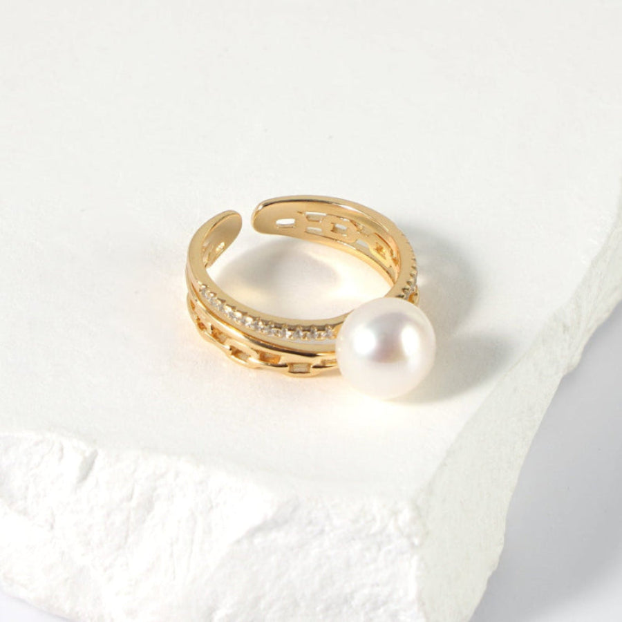 7.5-8.5mm White Freshwater Pearl Ring