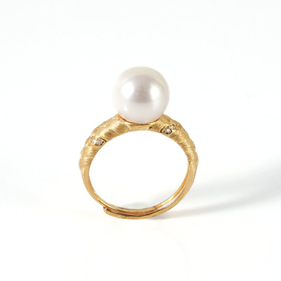 9.5-10.5mm White Freshwater Pearl Ring