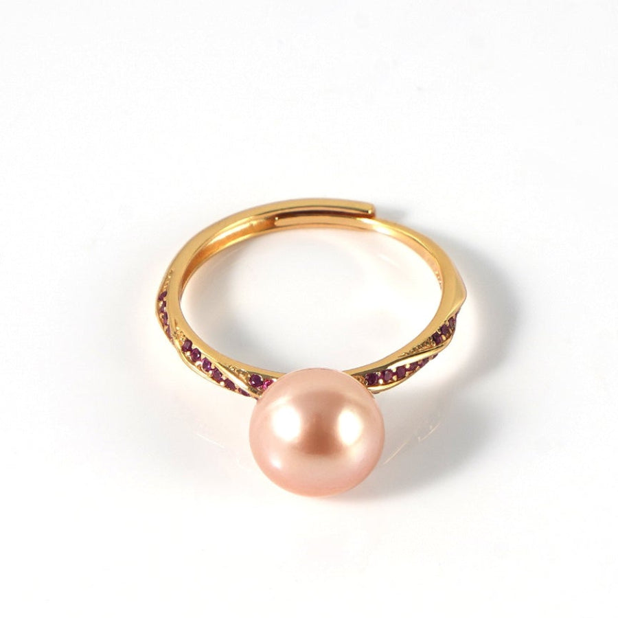 8.5-9.5mm Pink Freshwater Pearl Ring