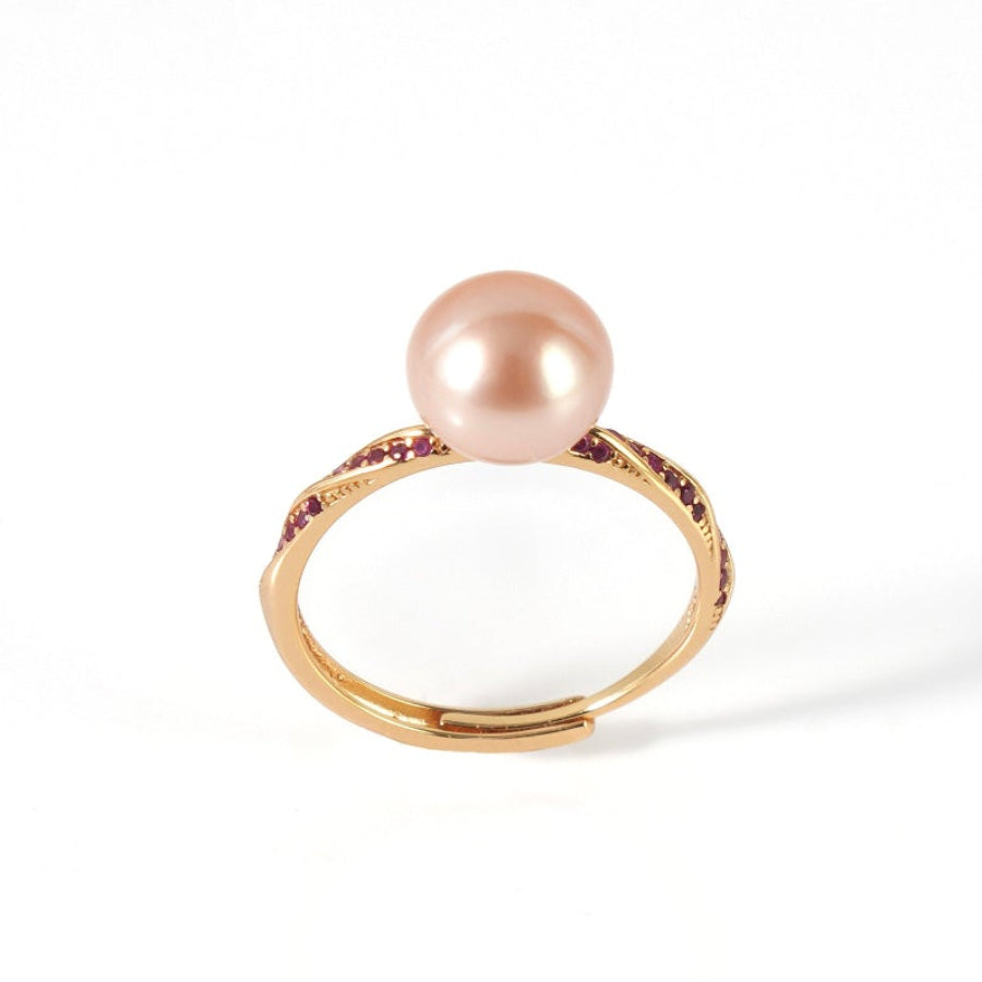 8.5-9.5mm Pink Freshwater Pearl Ring
