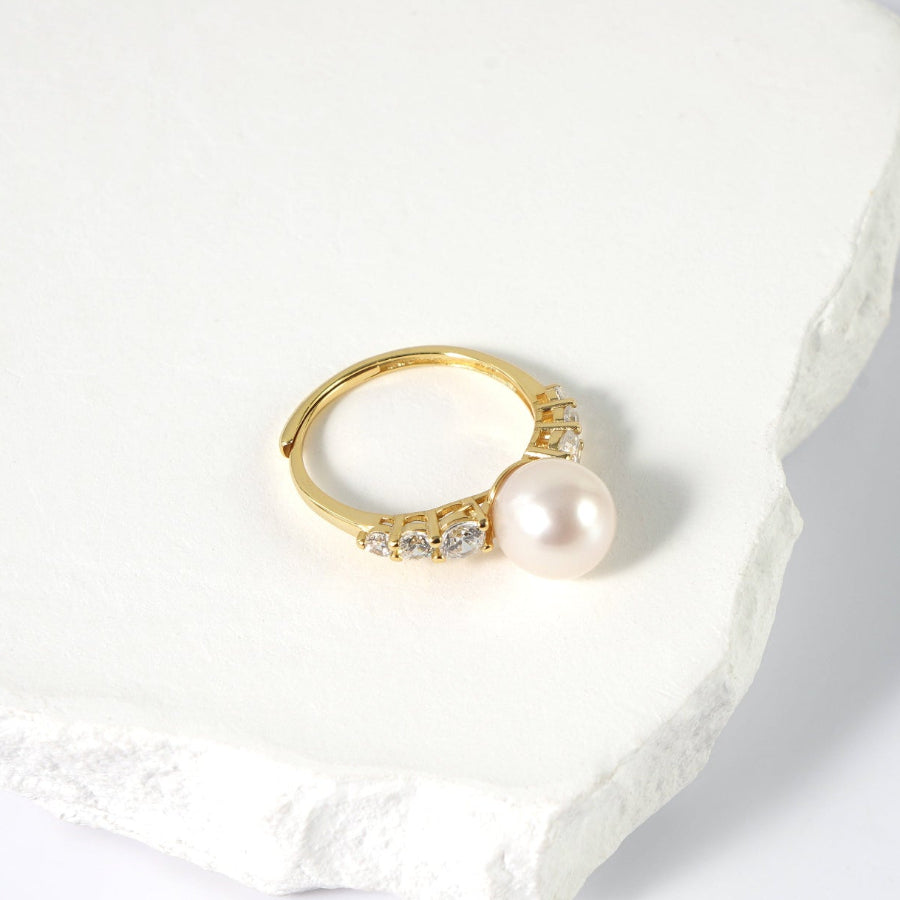 8.5-9.5mm White Freshwater Pearl Ring