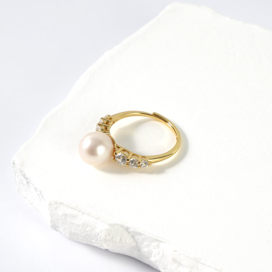 8.5-9.5mm White Freshwater Pearl Ring