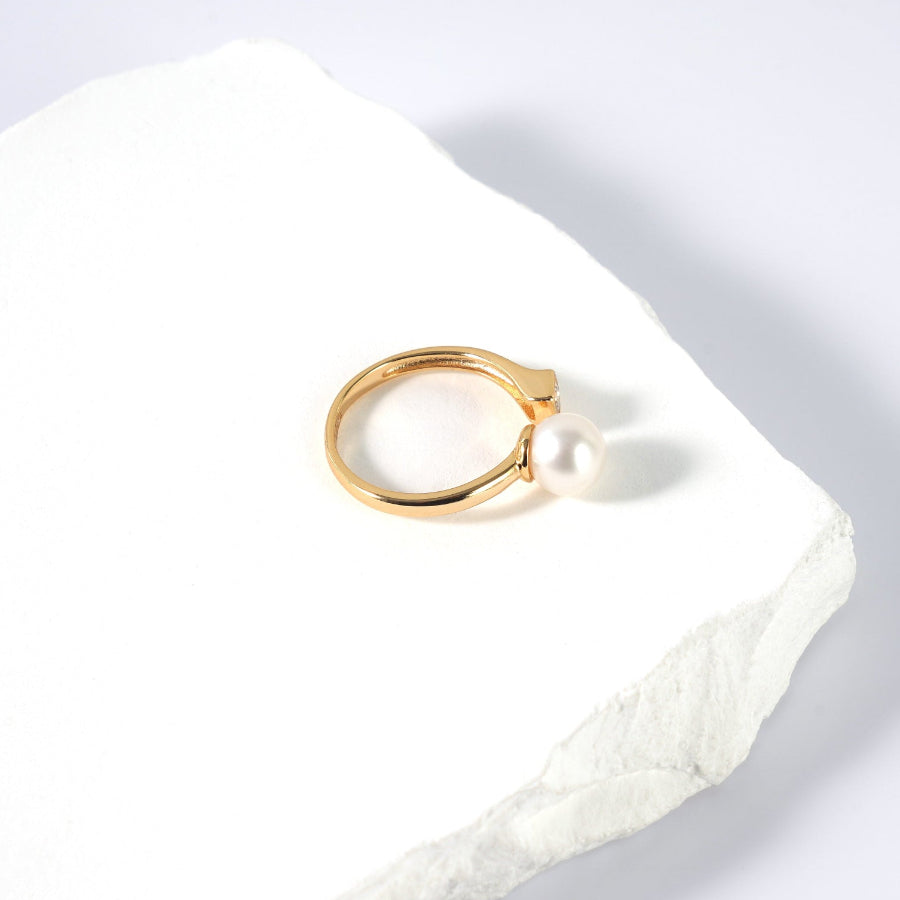 7.5-8.5mm White Freshwater Pearl Ring