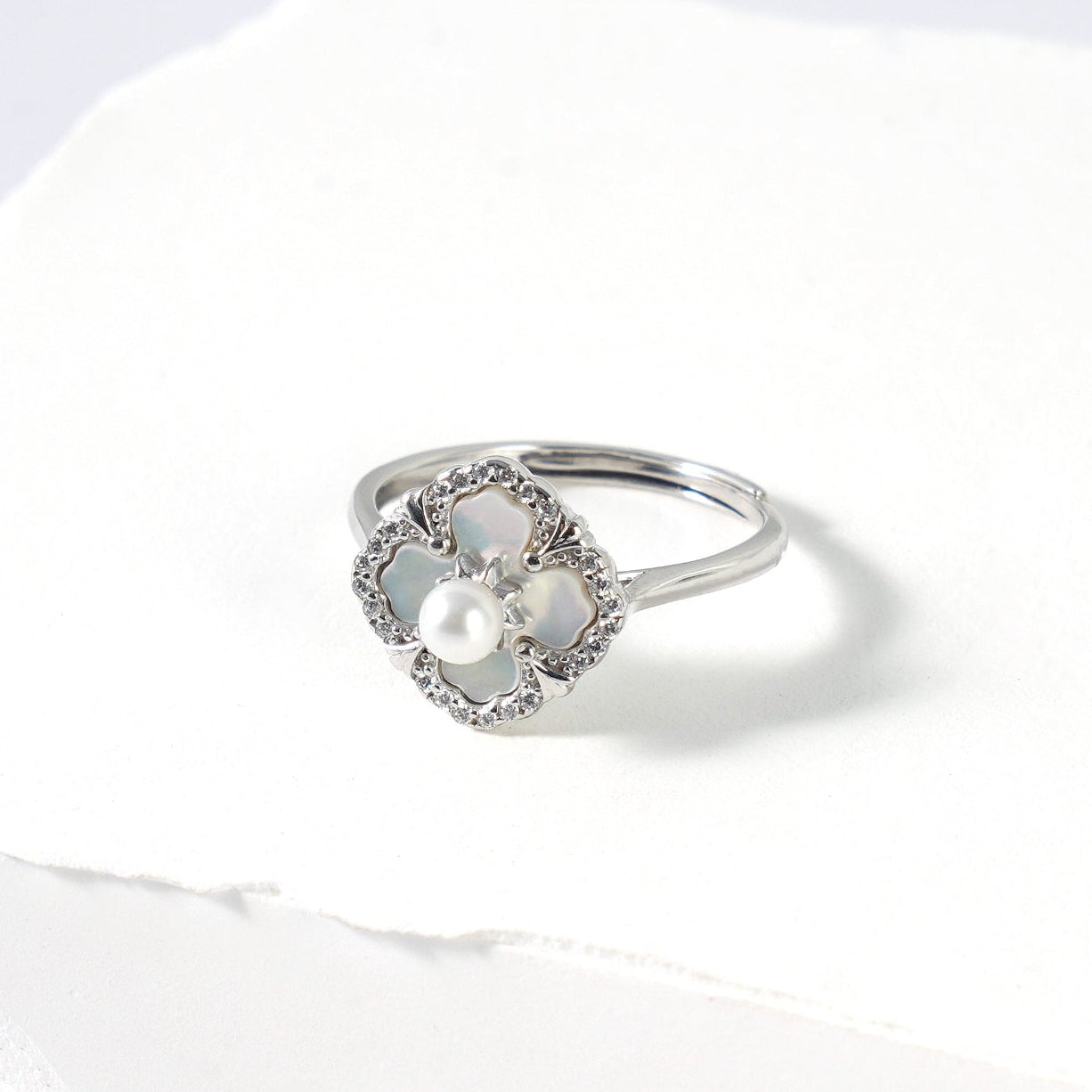 3.5-4mm White Freshwater Pearl Ring