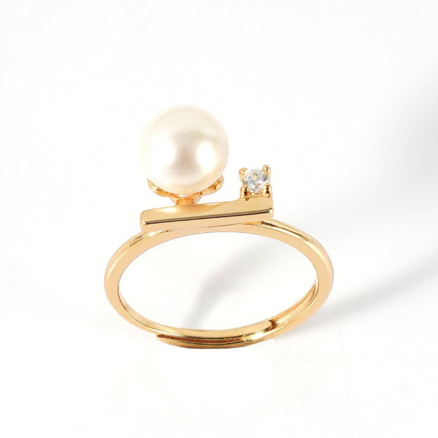 7.5-8.5mm White Freshwater Pearl Ring