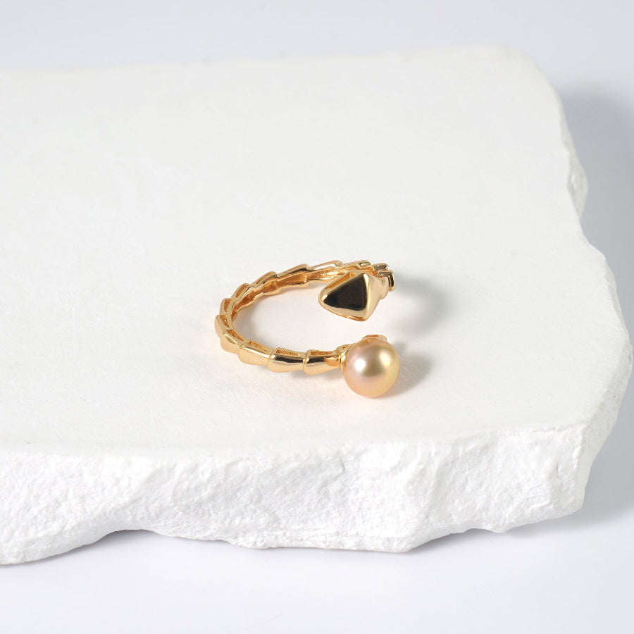 7mm Champagne Freshwater Pearl Ring