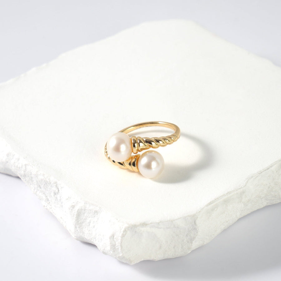 7.5-8.5mm White Freshwater Pearl Ring