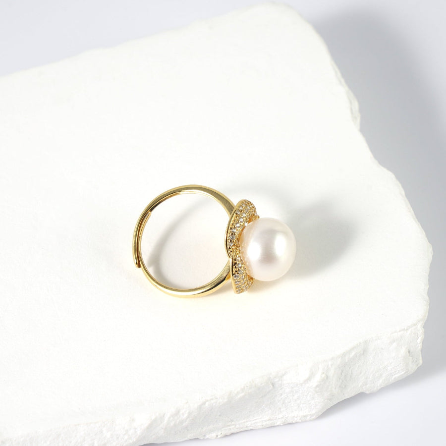 10.5-11.5mm White Freshwater Pearl Ring