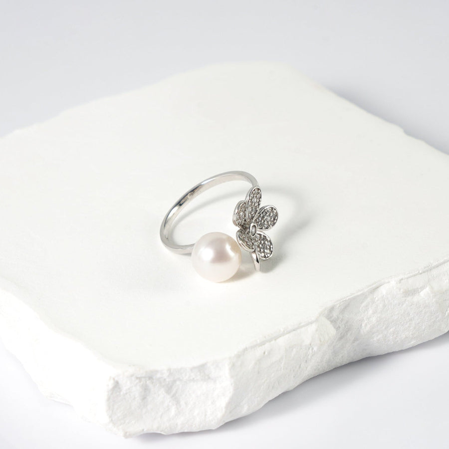 8.5-9.5mm White Freshwater Pearl Ring