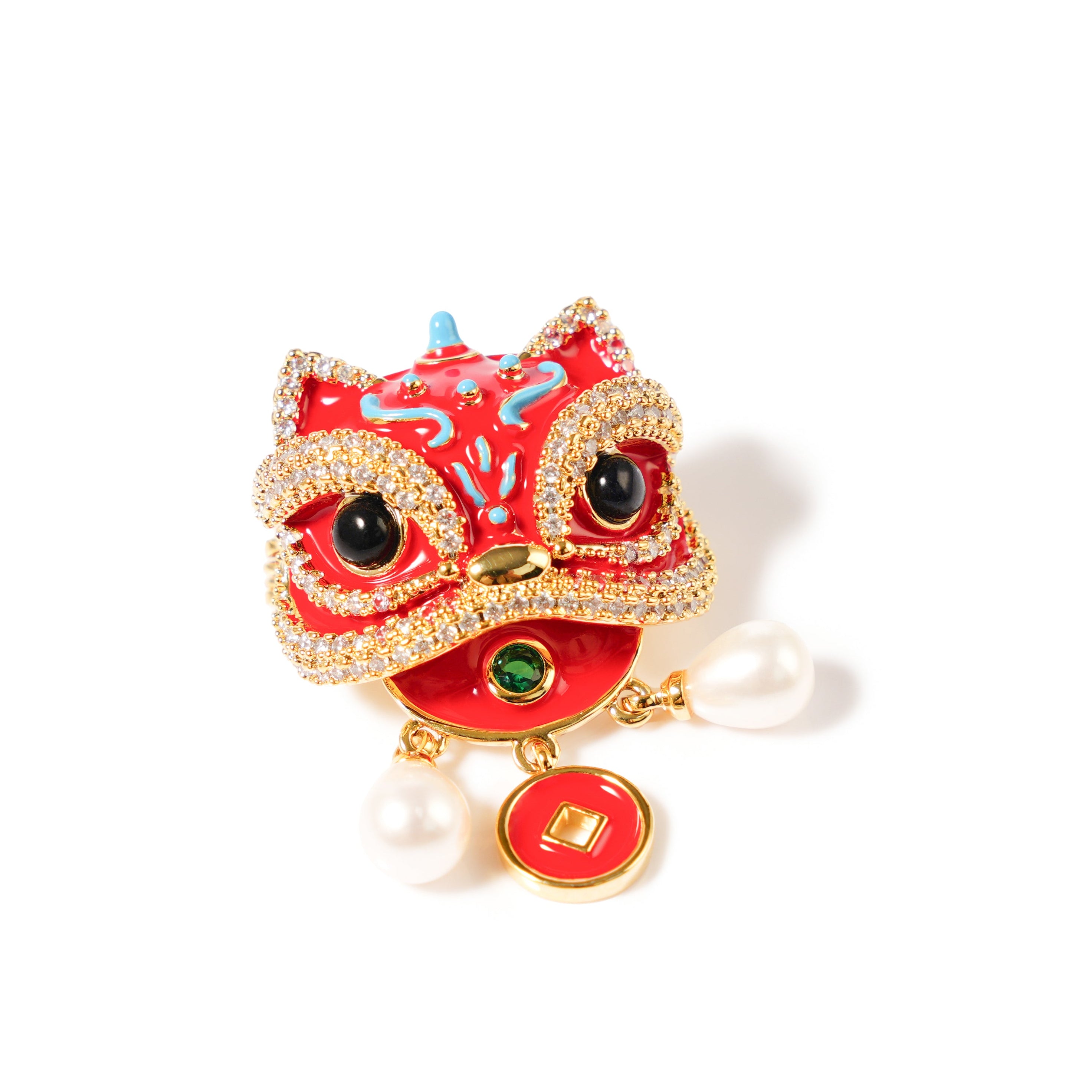 6-7mm Lion Dance Freshwater Pearl Brooch-AAA Quality