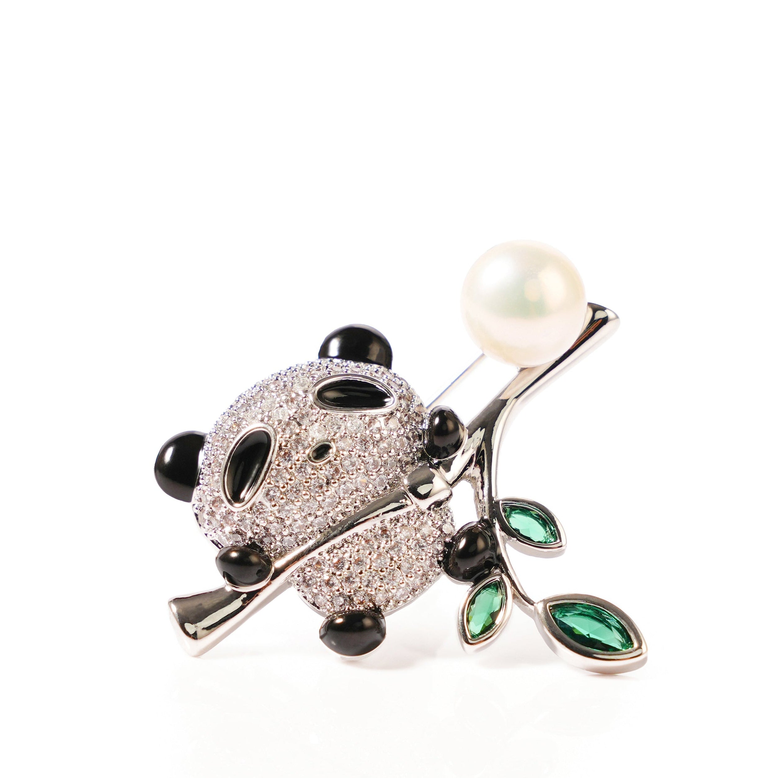 8.5-9.5mm Panda Freshwater Pearl Brooch-AAA Quality