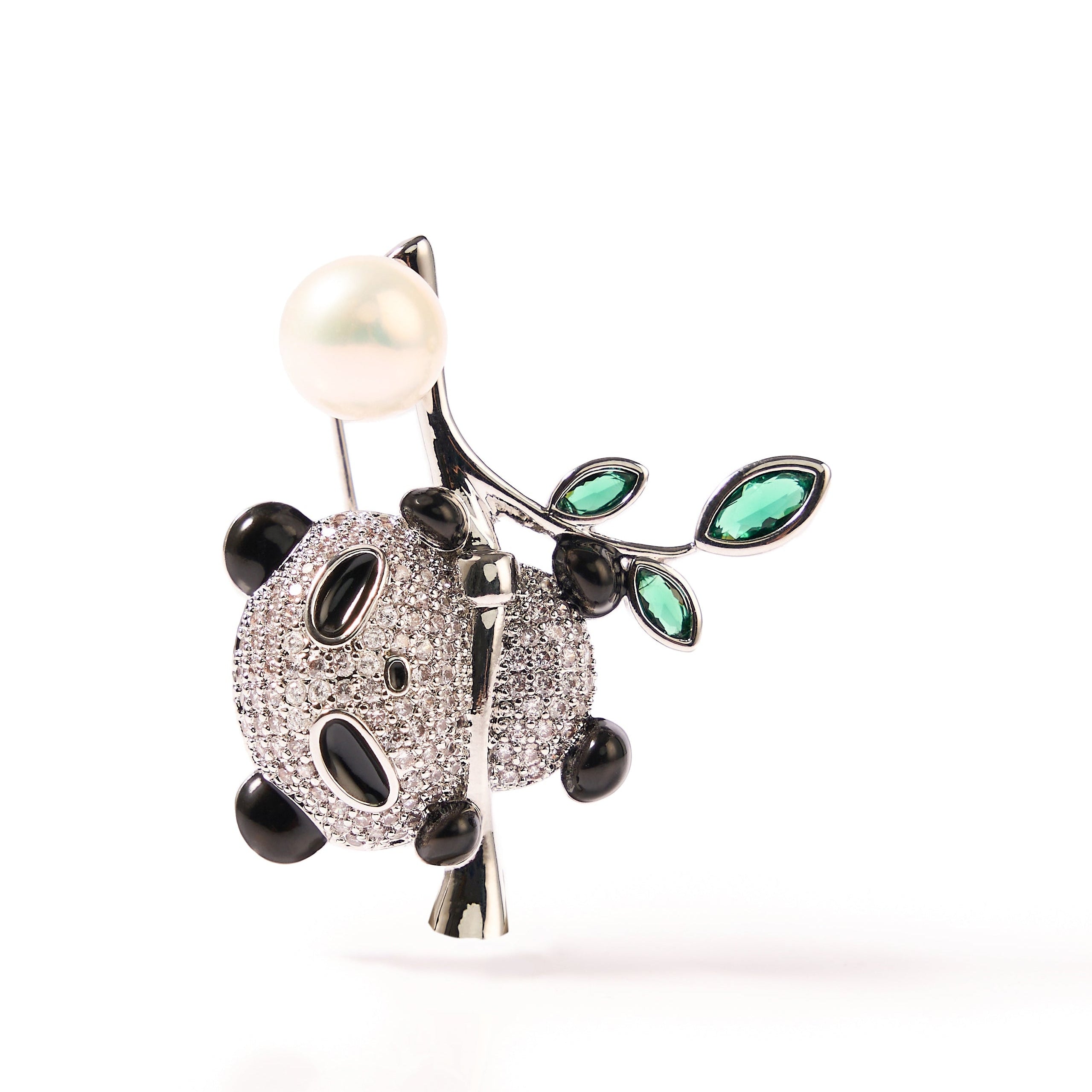 8.5-9.5mm Panda Freshwater Pearl Brooch-AAA Quality