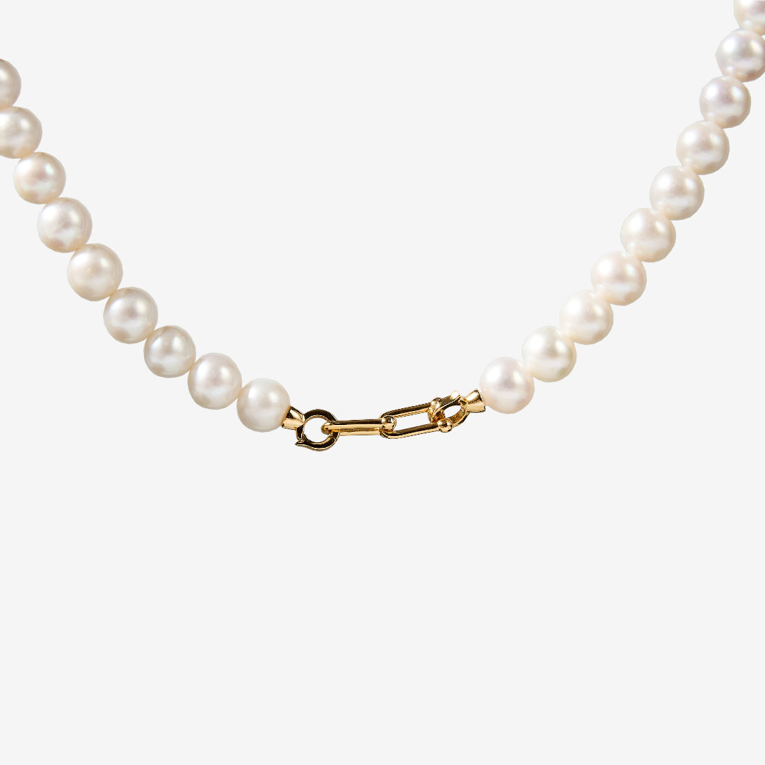 7-10.5mm Link Clasp White Freshwater Pearl Necklace – AAA Quality