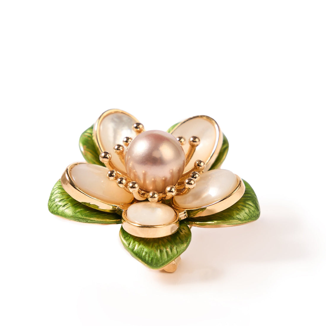 9.5-10.5mm Cherry Blossom Freshwater Pearl Brooch-AAA Quality