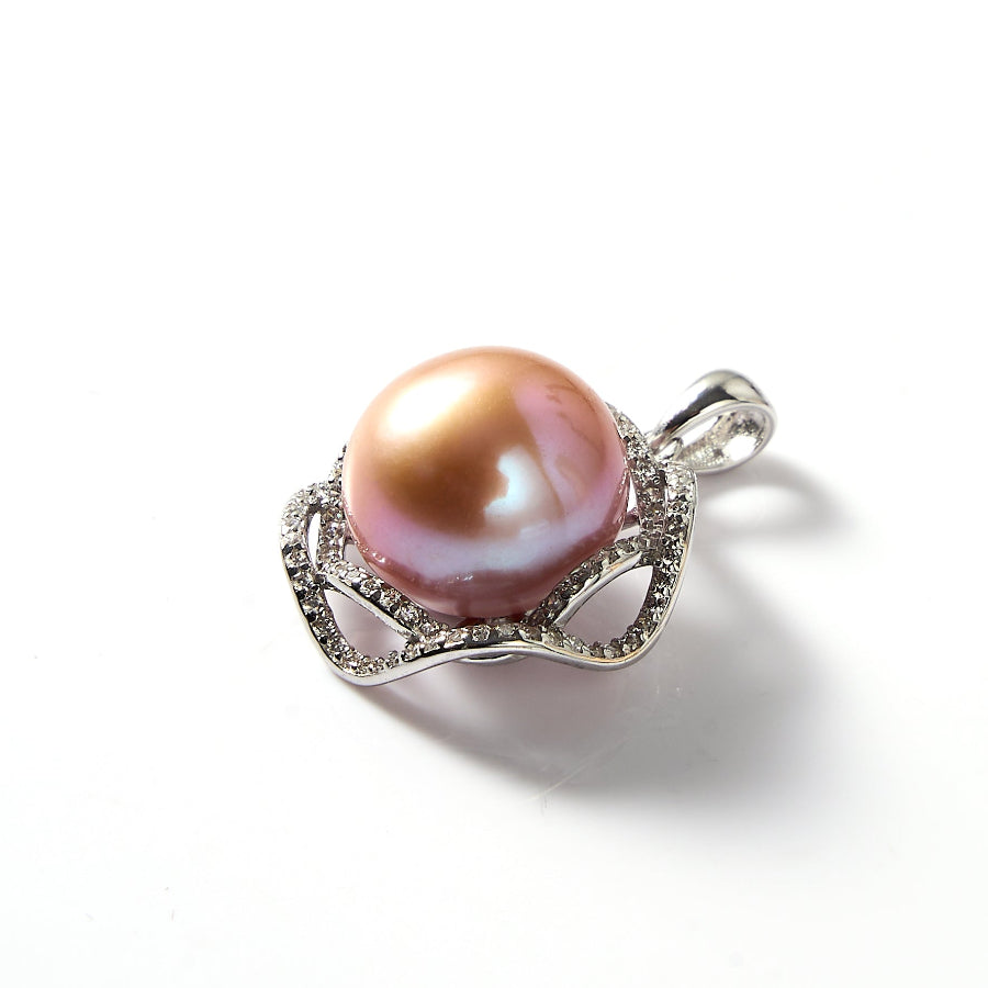 12.5-13mm Purple Freshwater Pearl Pendant Only — Chain Not Included