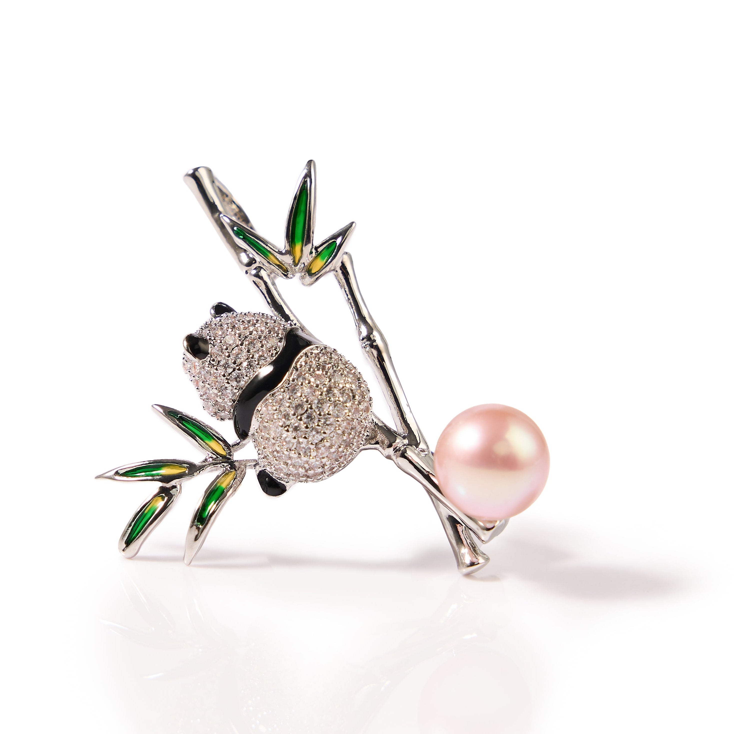 9-10mm Panda Freshwater Pearl Brooch-AAA Quality