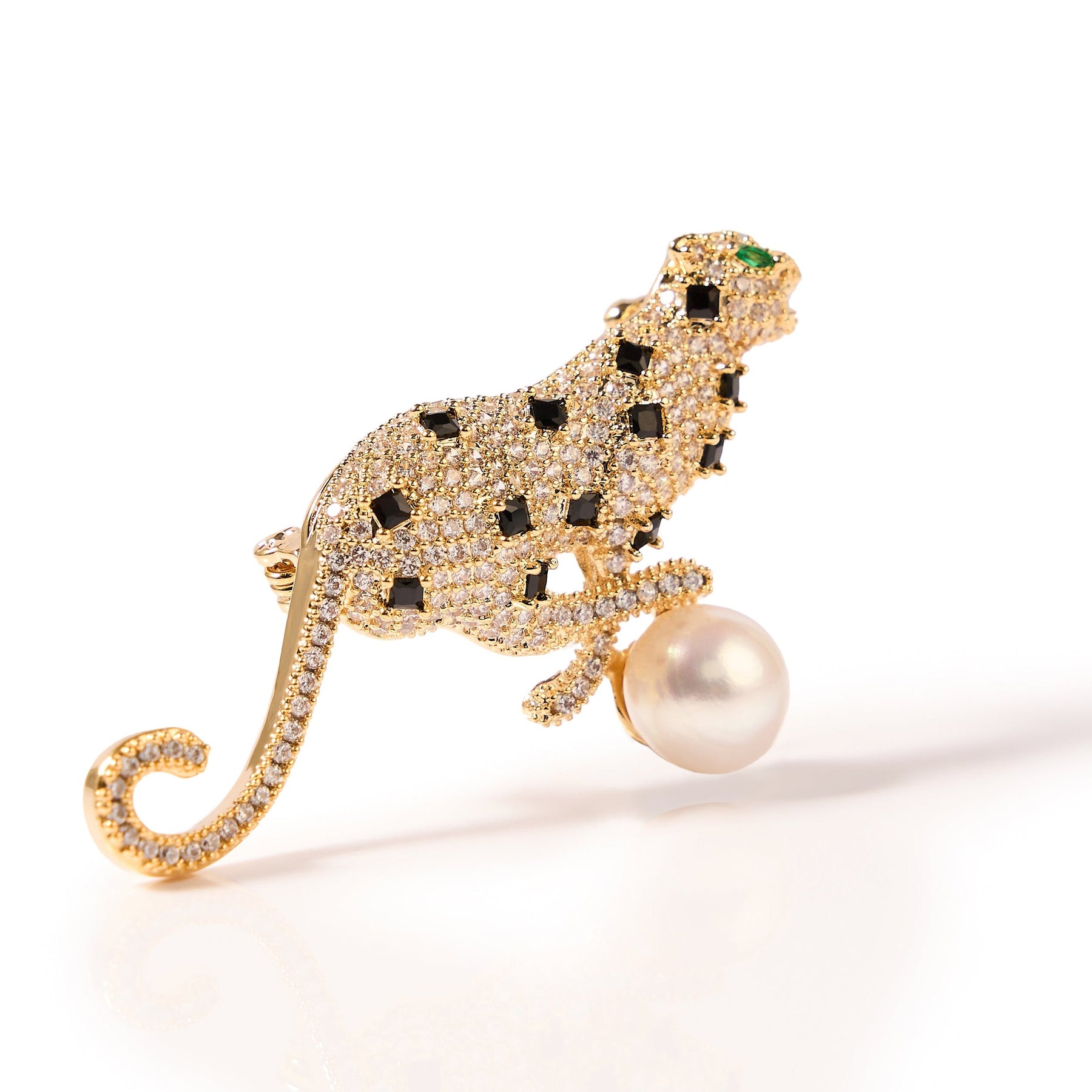 9.5-10.5mm Cheetah Freshwater Pearl brooch-AAA Quality