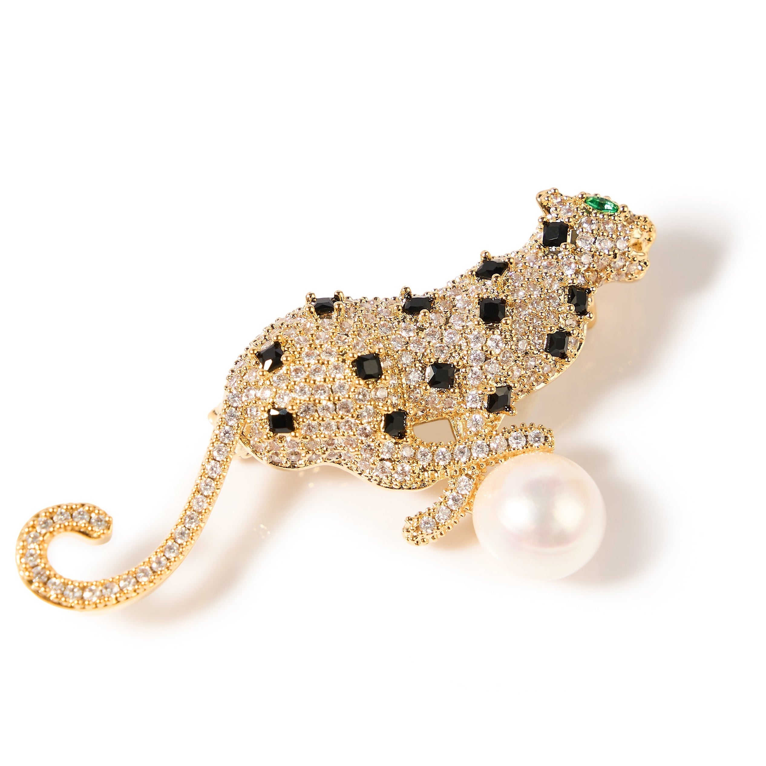 9.5-10.5mm Cheetah Freshwater Pearl brooch-AAA Quality