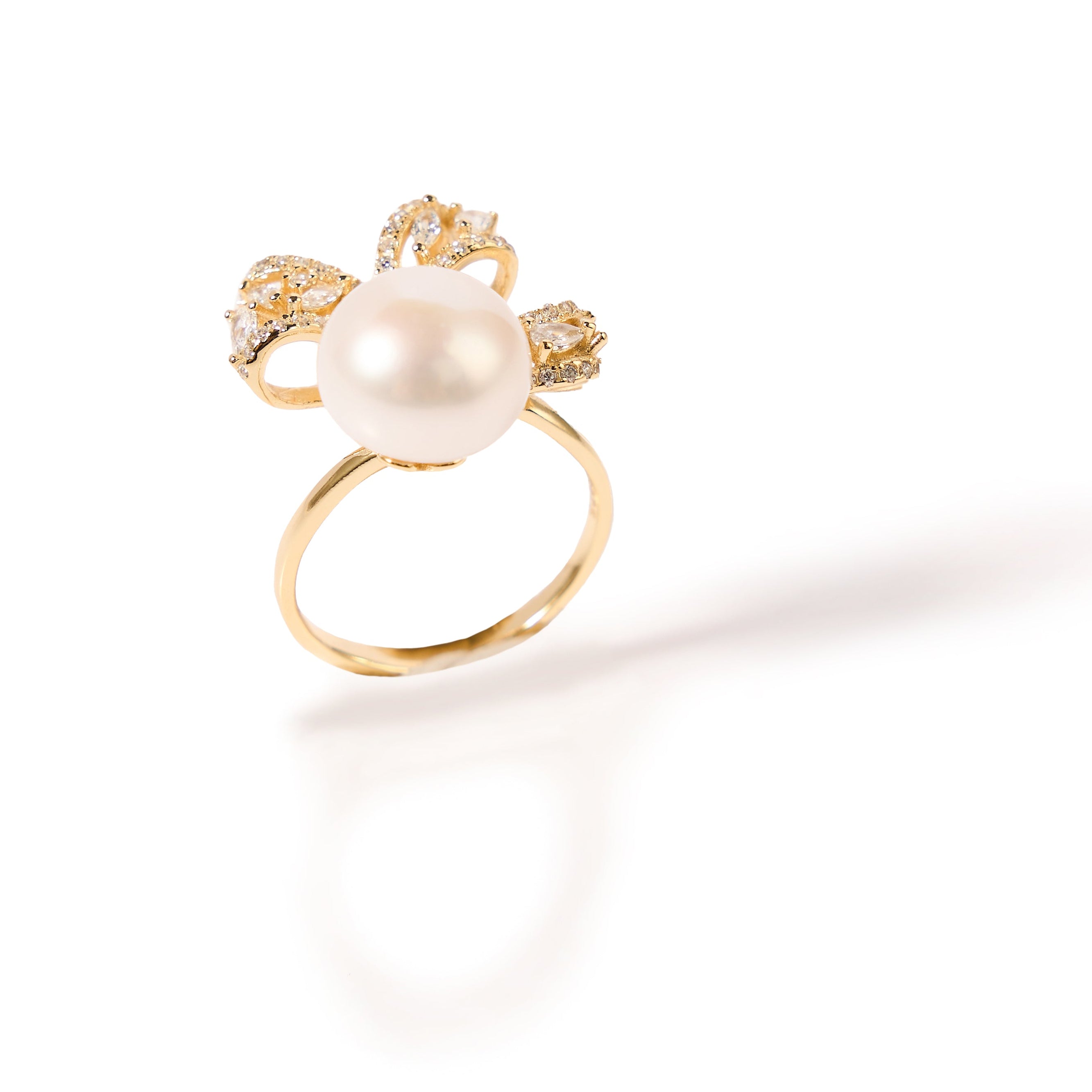 10.5-11.5mm Bow Freshwater pearl ring -AAA Quality