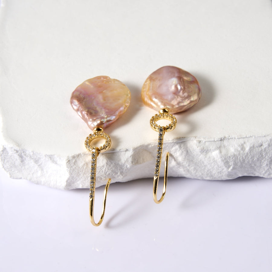 Baroque Pearl Dangle Earrings
