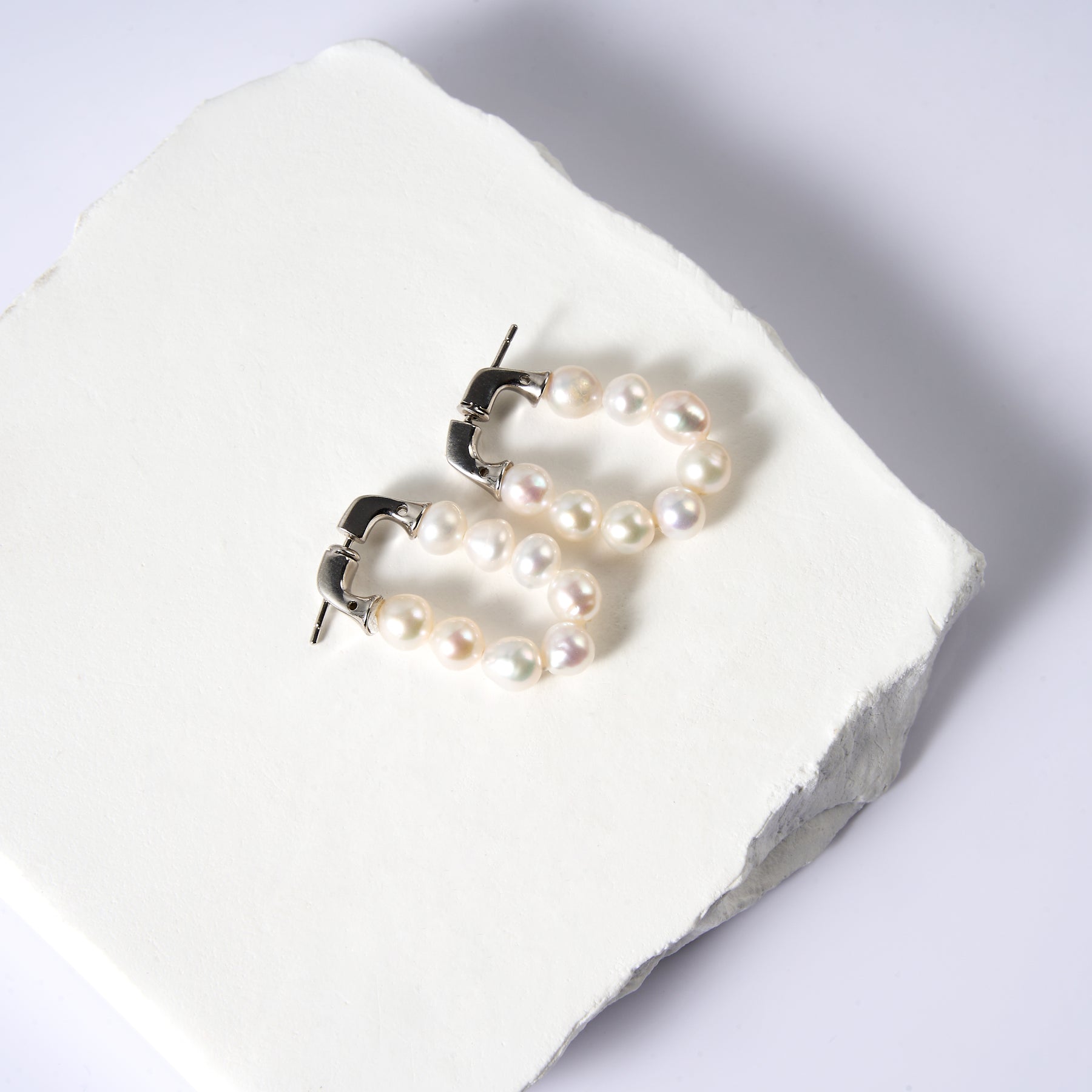 White Freshwater Pearl Stud Earrings