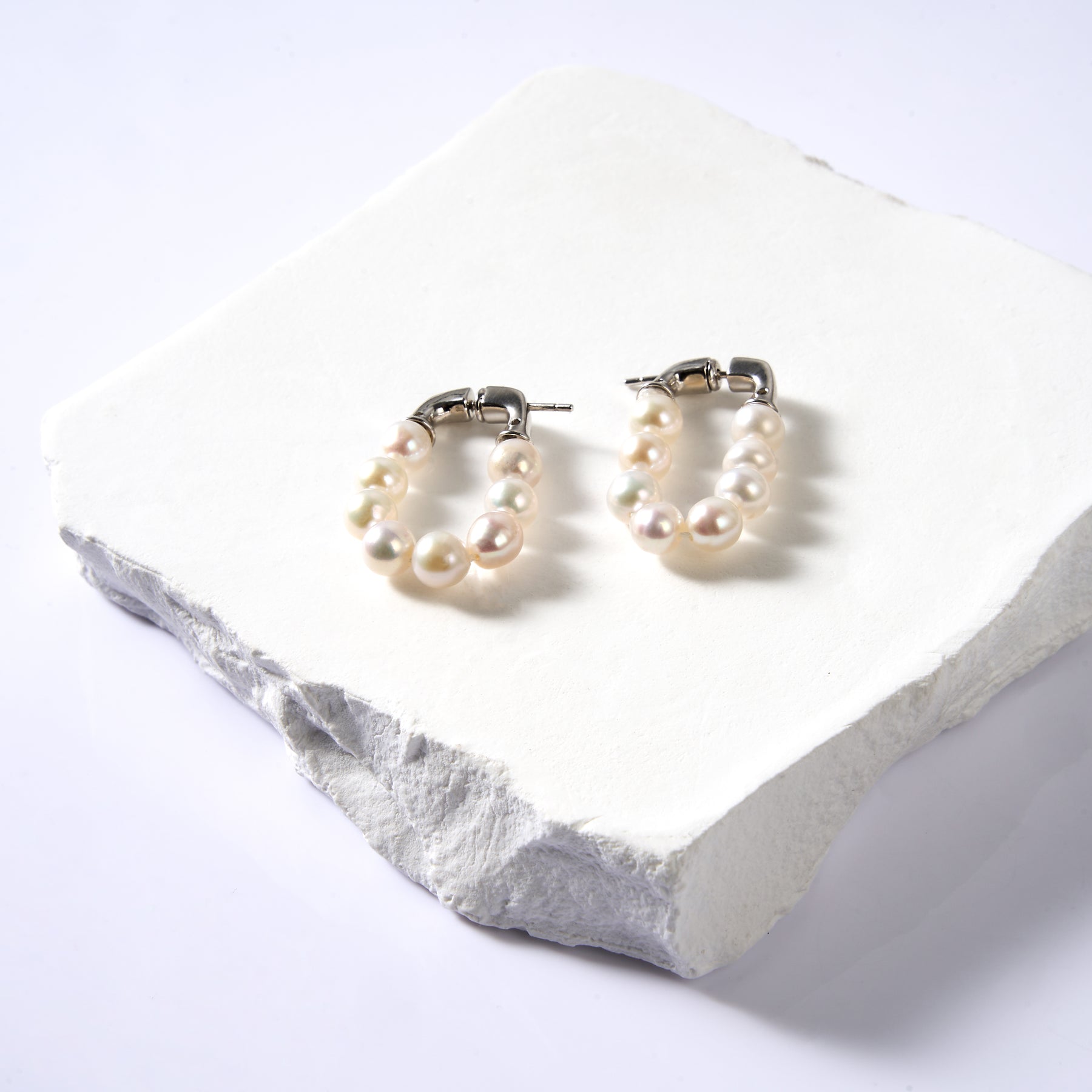 White Freshwater Pearl Stud Earrings
