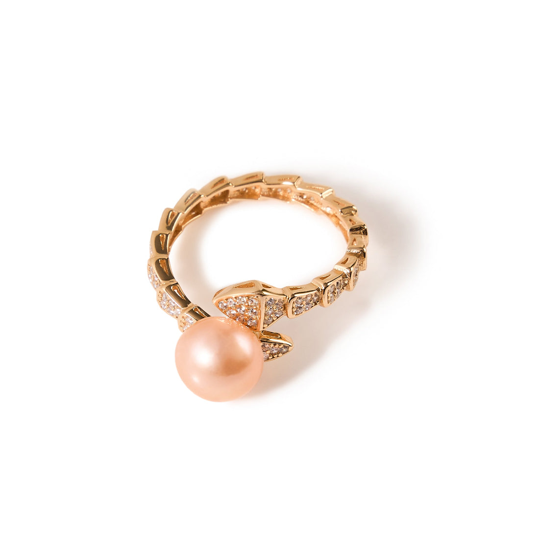 7.5-8mm Warm Gold Freshwater Pearl Ring-AAA Quality