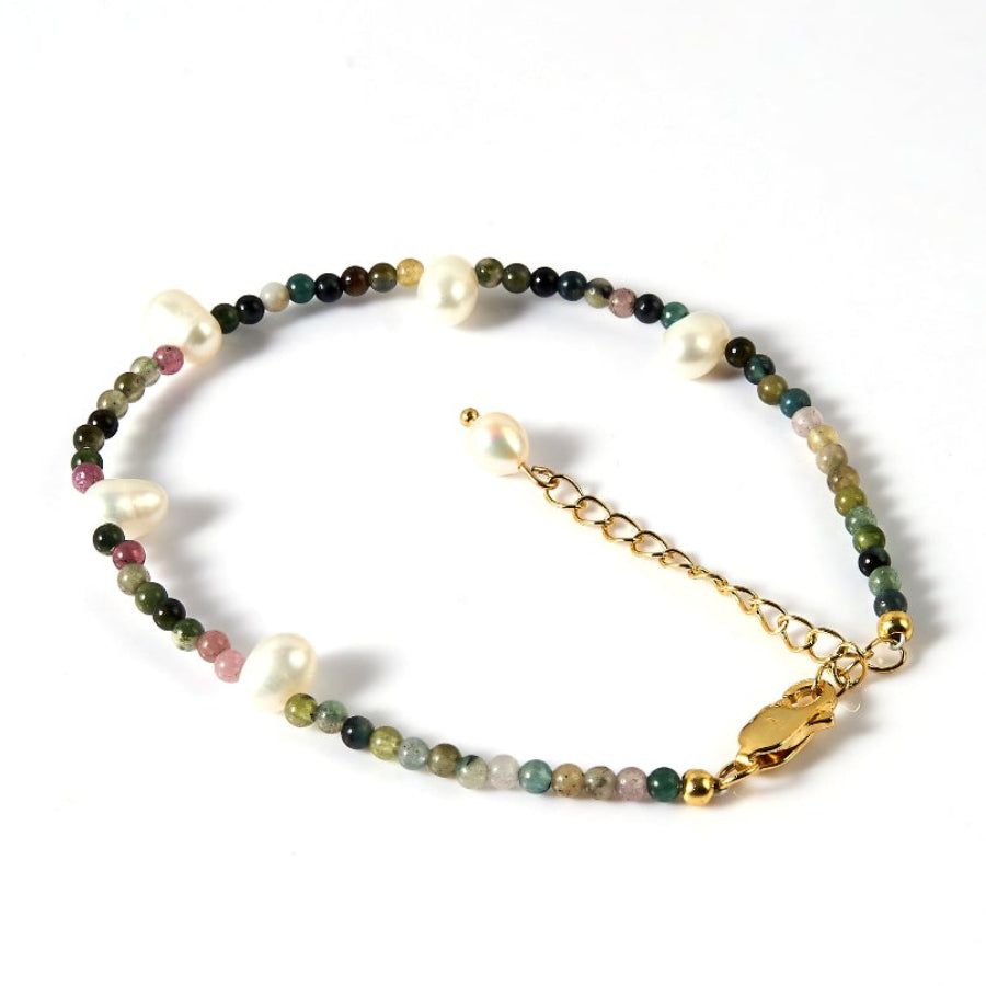 Tourmaline & Freshwater Pearl Bracelet