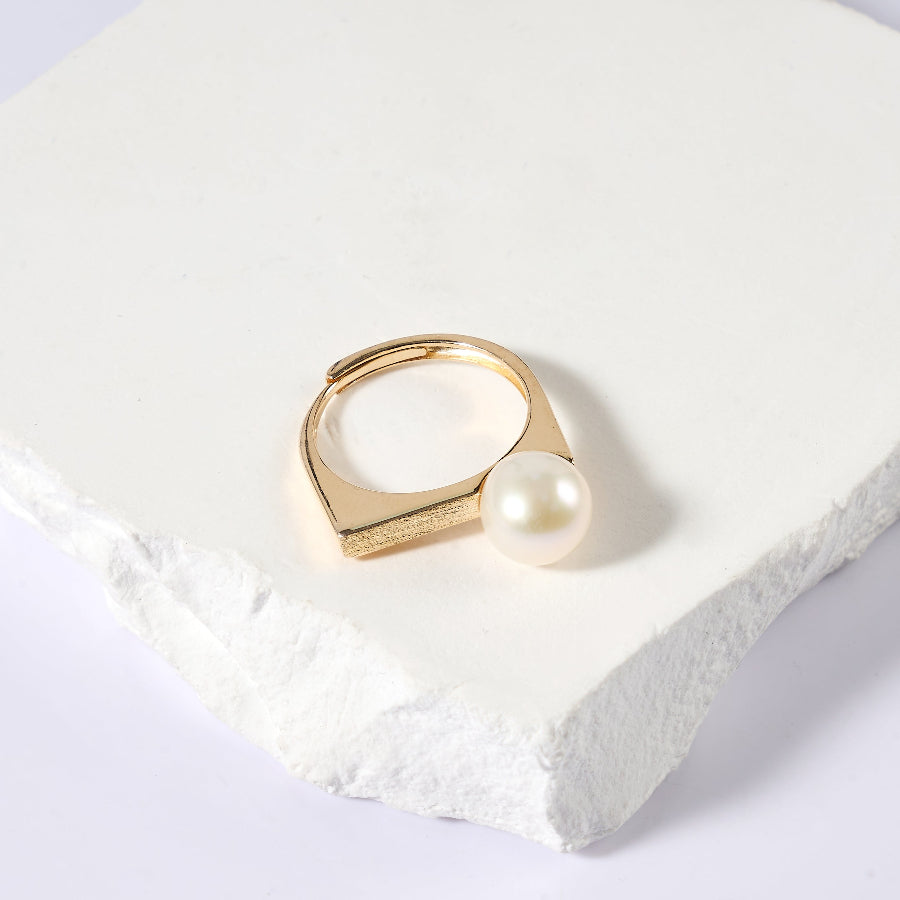 8.5-9.5mm White Freshwater Pearl Ring