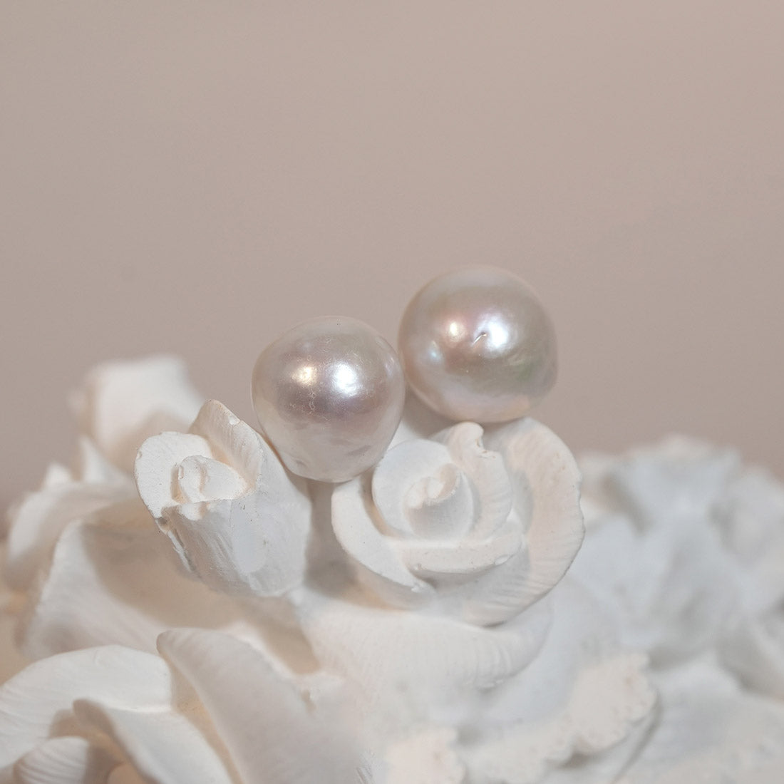 Iridescent Whisper Baroque Pearl Stud Earrings