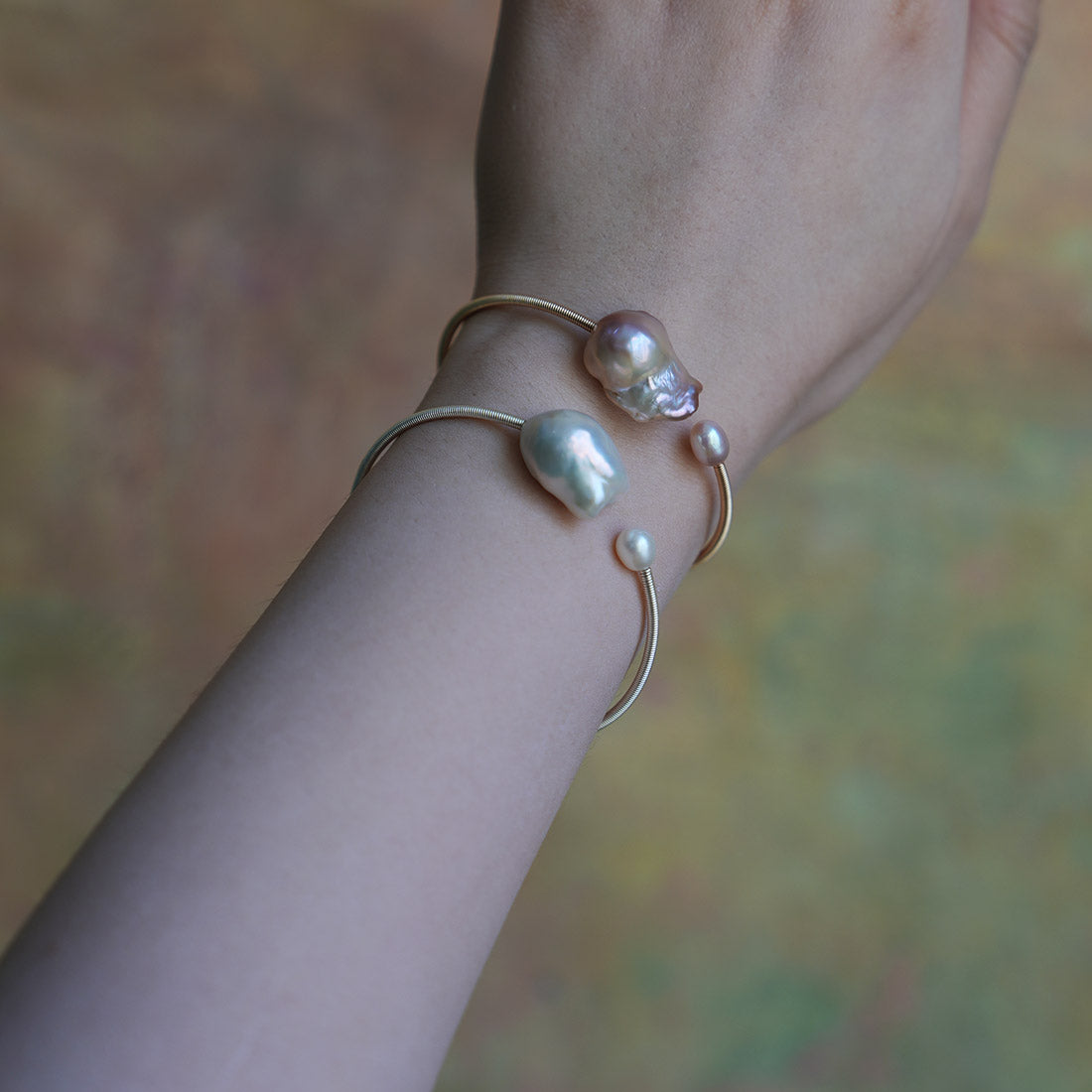 Irisa White Baroque Pearl Wrapped Bracelet