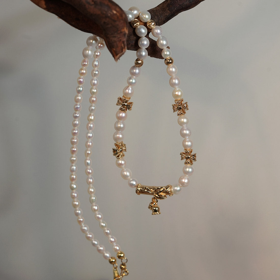 Jingle Glow Pearl Strand Necklace