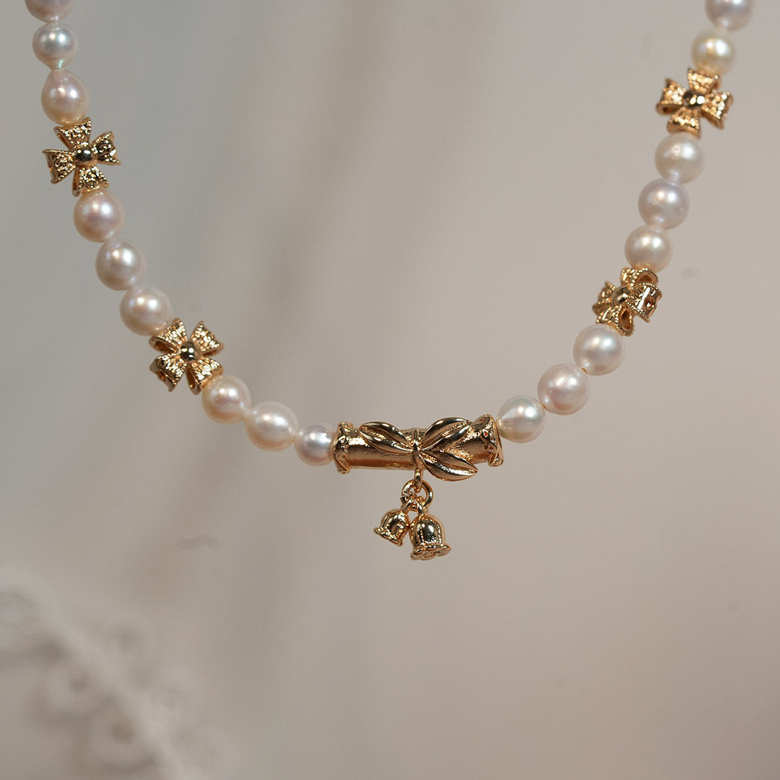 Jingle Glow Pearl Strand Necklace