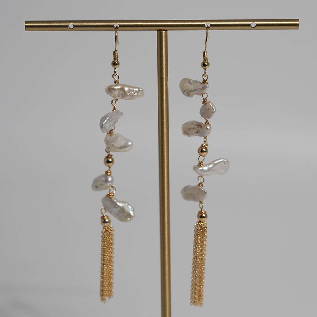 Lunaria Baroque Pearl Cloud Tassel Earrings