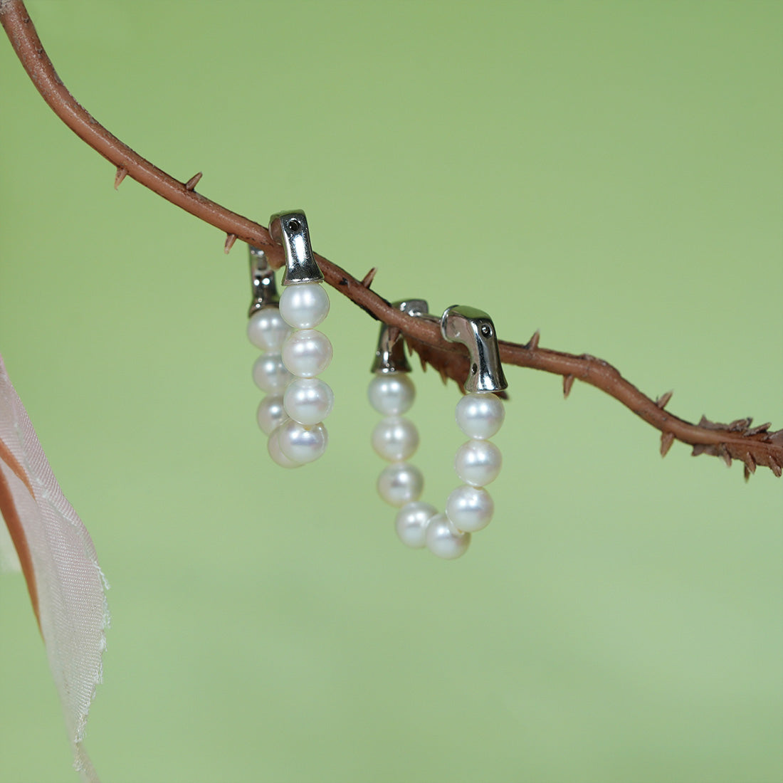 Miss Amara Elegant Pearl Huggie Earrings
