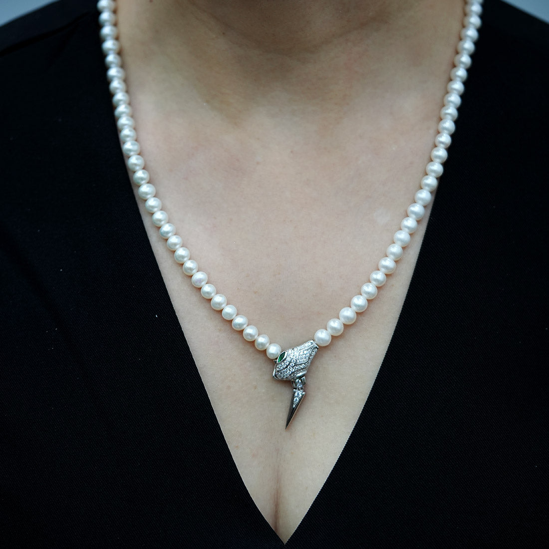 Mystic Ouroboros Pearl Bead Necklace