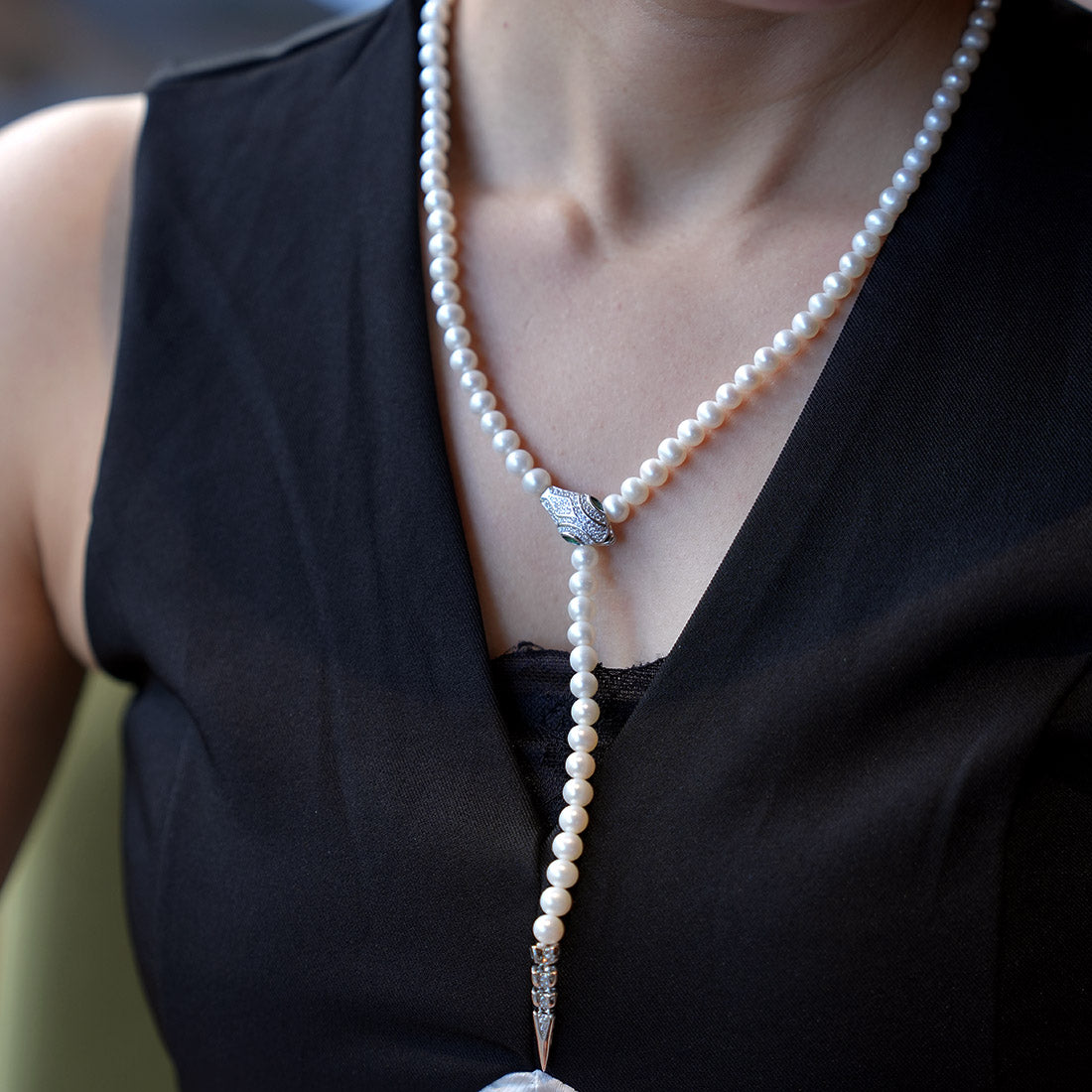 Mystic Ouroboros Pearl Bead Necklace