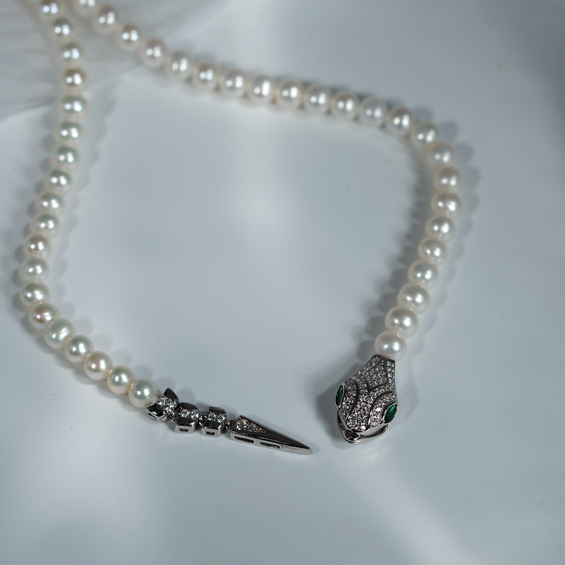 Mystic Ouroboros Pearl Bead Necklace