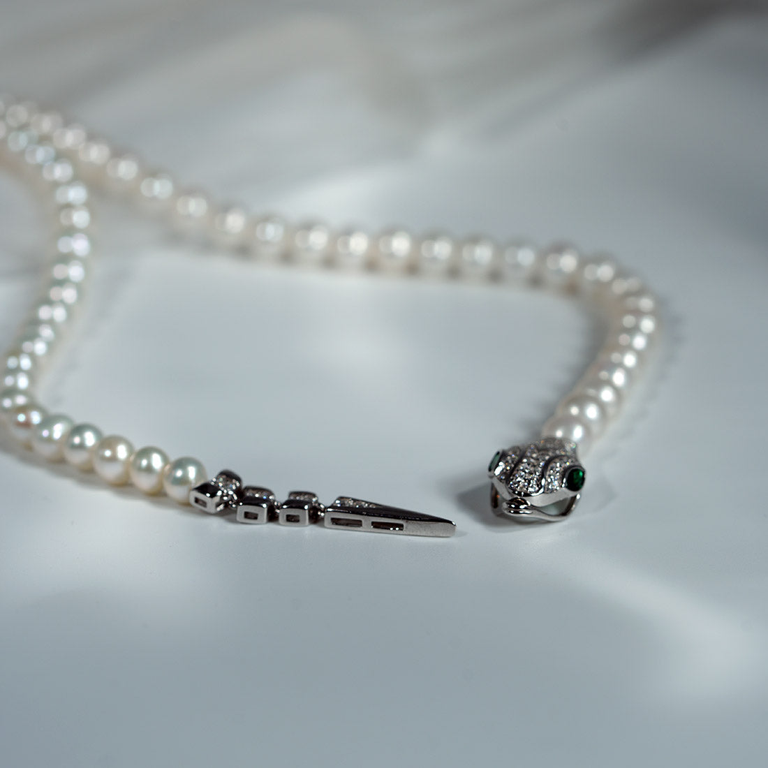 Mystic Ouroboros Pearl Bead Necklace