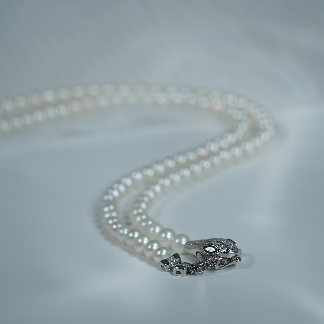 Mystic Ouroboros Pearl Bead Necklace