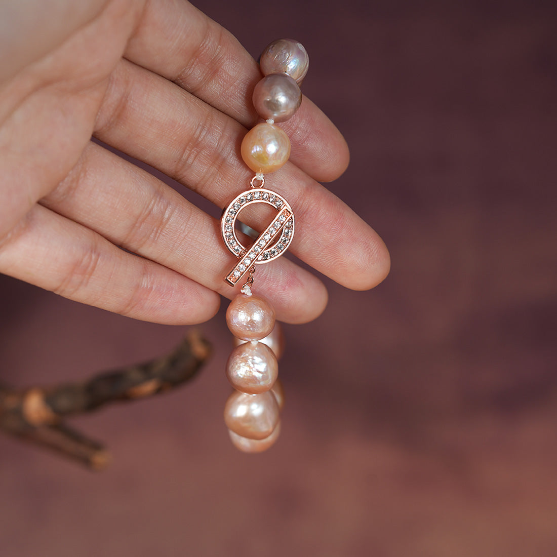 Nocturne Lavender Baroque Pearl Strand Bracelet