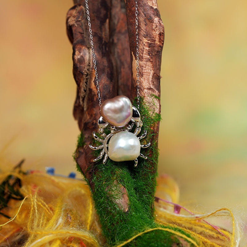 Oceanic Heart Crab Baroque Pearl Necklace