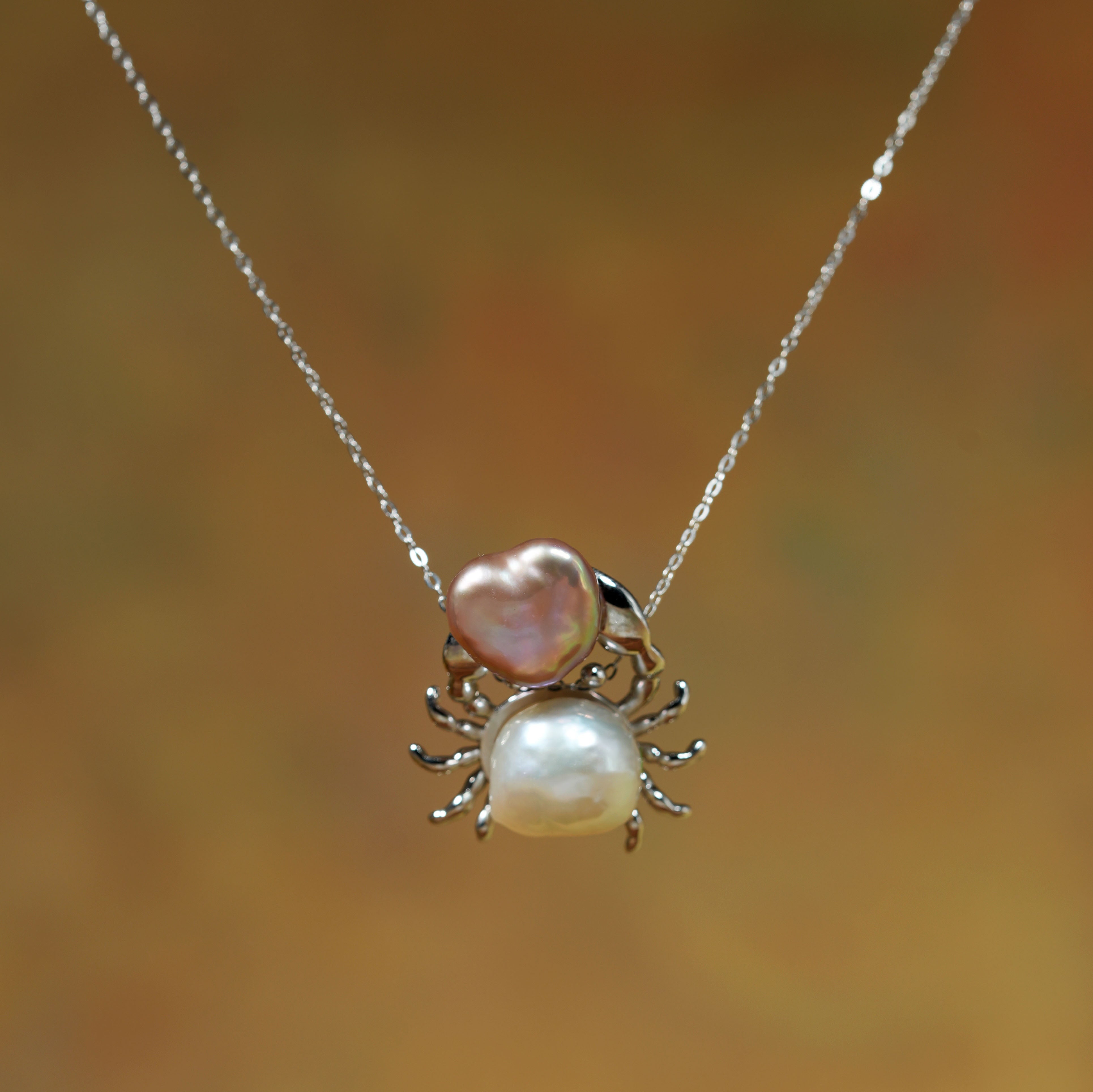 Oceanic Heart Crab Baroque Pearl Necklace