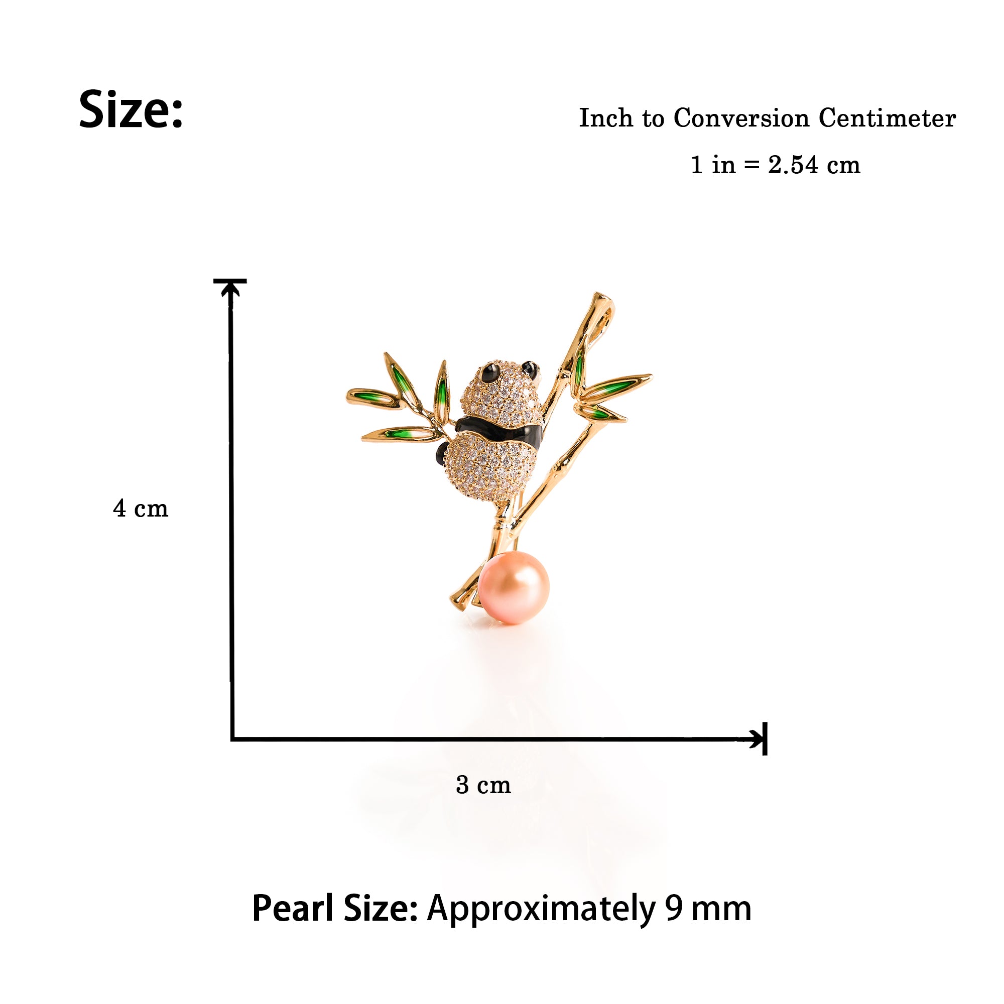 Panda, Freshwater Pearl Brooch