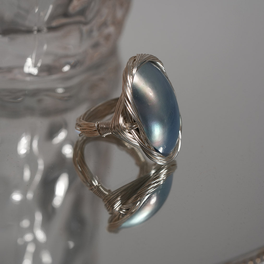 Skychant Azure Baroque Pearl Statement Ring